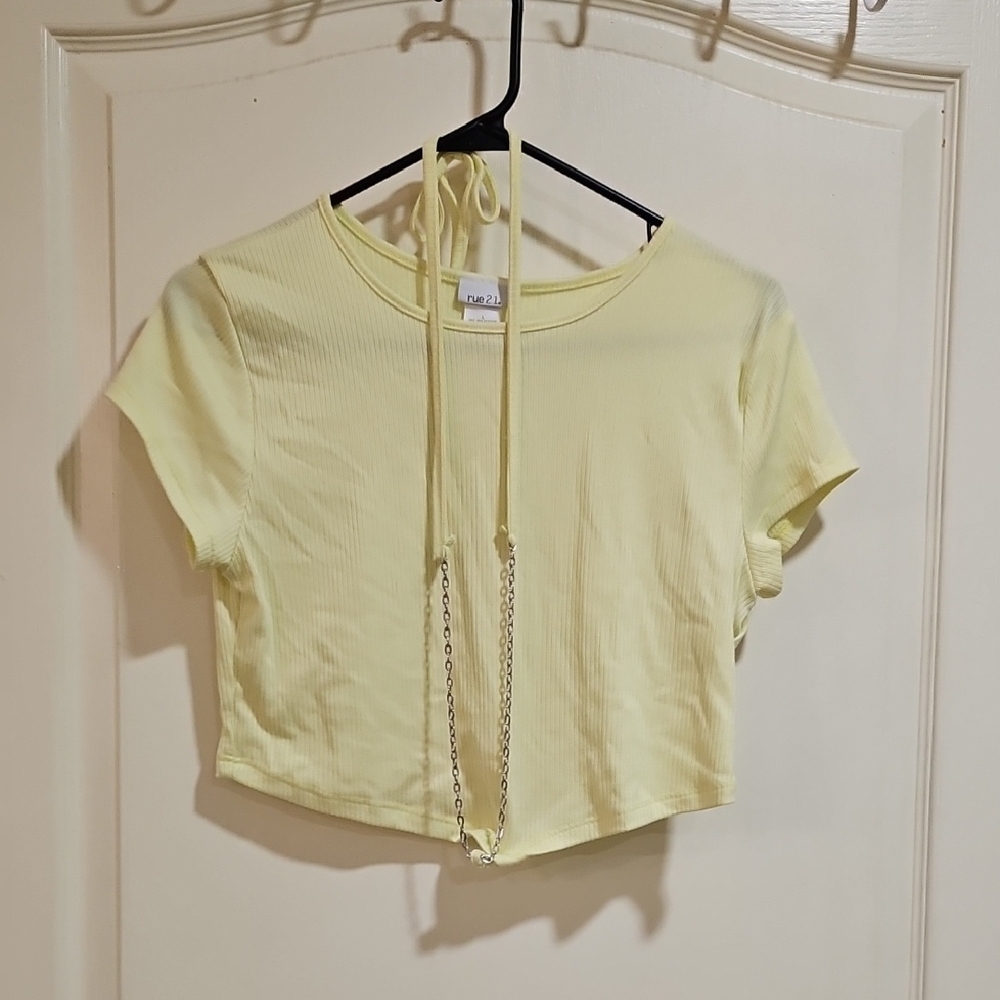 Rue21 Soft Yellow Ribbed Crop Top